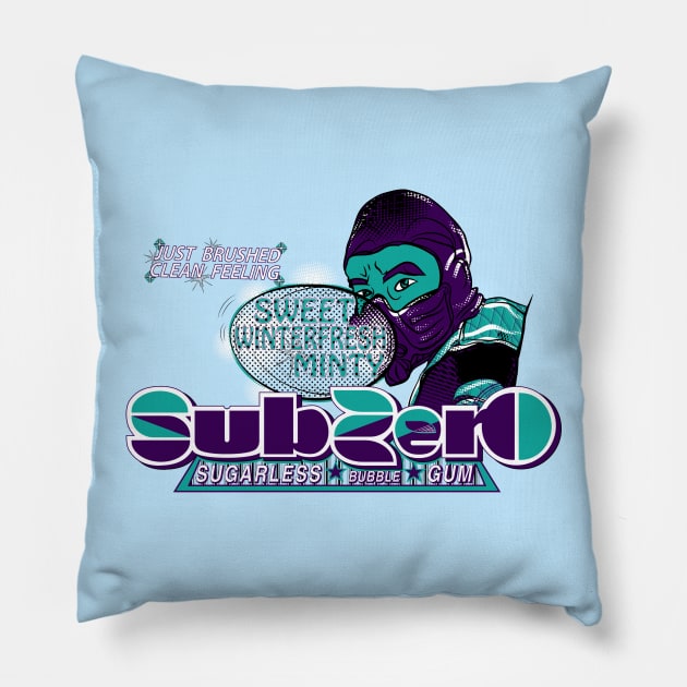 Sub-Zero Sugarless Bubble Gum Pillow by Sub-Zero Shirt Art