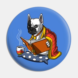 French Bulldog Reading Book Pin