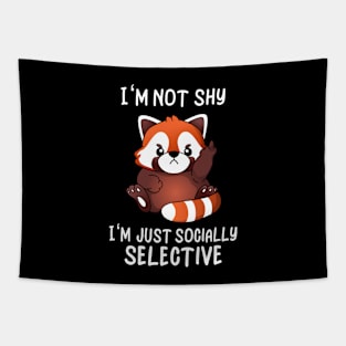 Cute Red Panda Socially Selective Funny Irony Tapestry