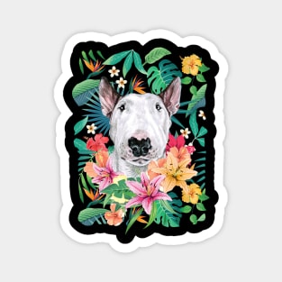 Tropical White Bull Terrier 1 Magnet