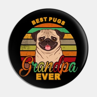 Best Pugs Grandpa Ever Pin