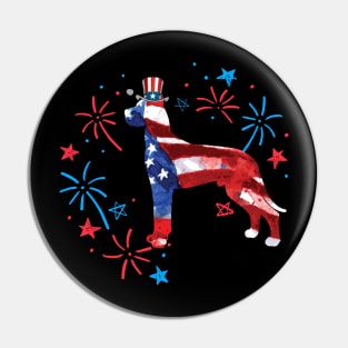 Great Dane Uncle Sam Hat 4Th Of July Pin