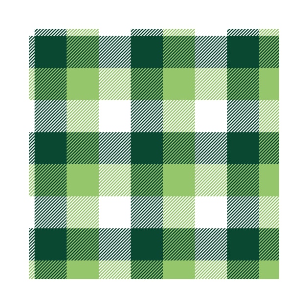 Green and White Scandinavian Buffalo Plaid Pattern by admeral