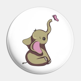 Elephant with Butterfly Pin