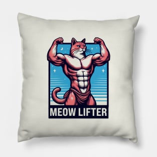 meow lifter - gym cat Pillow