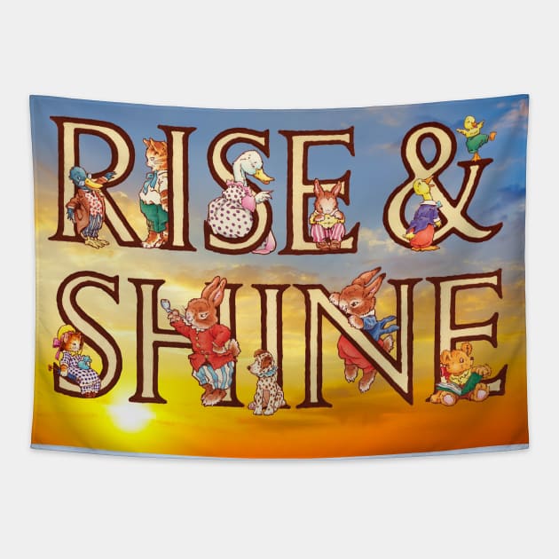 Rise & Shine - Children's Poster Tapestry by PLAYDIGITAL2020