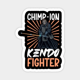 Chimpanzee doing Kendo Magnet