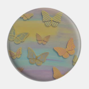 Pastel Gold Butterflies Pin