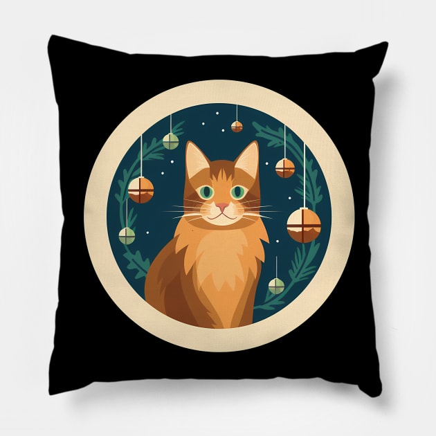 Somali Cat Xmas Ornament, Love Cats Pillow by dukito