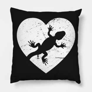 Distressed Pet Gecko In Heart Pillow