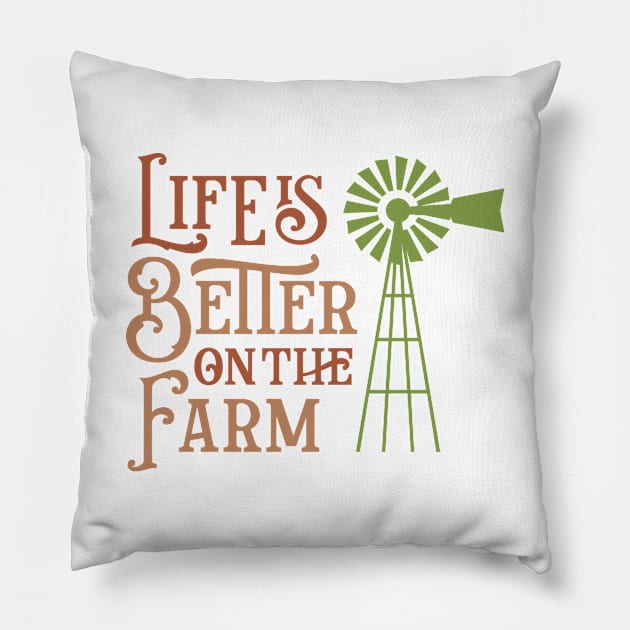 Life is better on the farm Pillow by Ombre Dreams