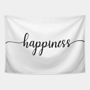 Happiness Word in Black and White Tapestry