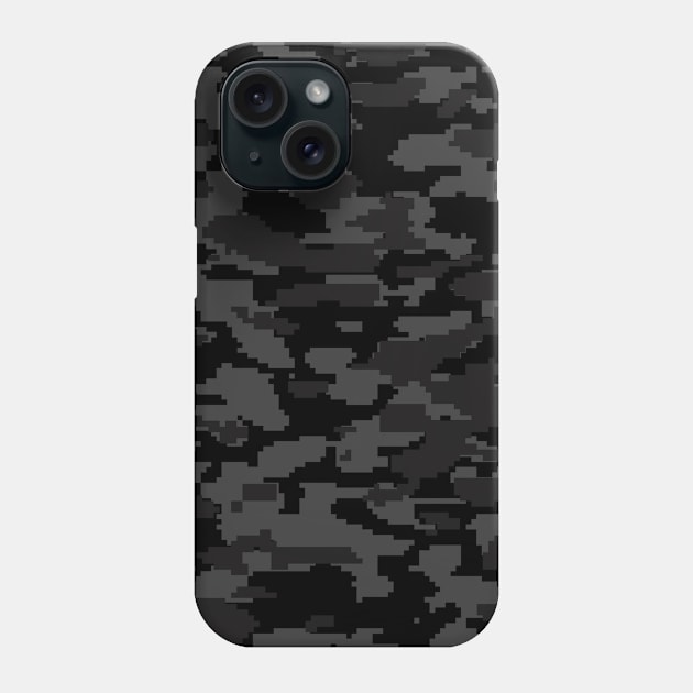 Black Camo pattern digital Camouflage Phone Case by Tshirtstory