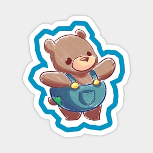 Bear Cub in Overalls Magnet