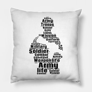 soldier word cloud Pillow