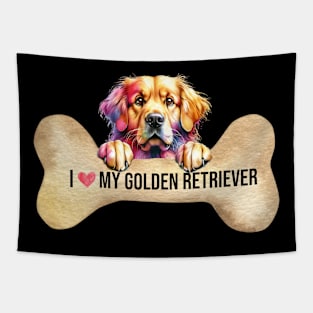 I Love My Golden Retriever Tapestry