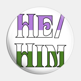 Genderqueer He/Him Pin