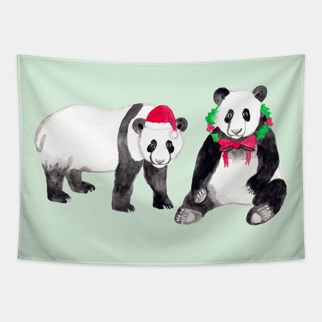 Deck The Halls With Pandas Tapestry by tangerinetane