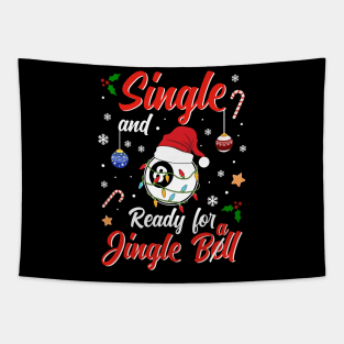 Funny Pool Player Costume Single and ready for Jingle Bell Tapestry