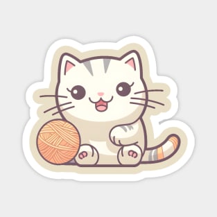 Kawaii Knitter Kitten Magnet