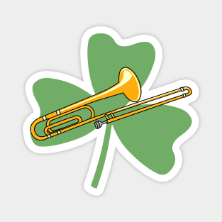 Shamrock Trombone St. Patrick's Day Musical Instrument Magnet