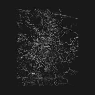 4K Jerusalem Map | HD Jerusalem Map | Black And White Map Of Jerusalem T-Shirt