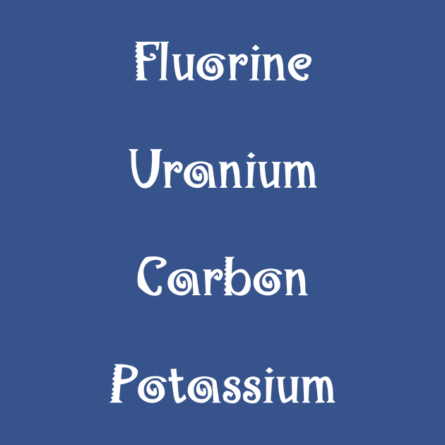 Fluorine Uranium Carbon Potassium (for dark backgrounds) by RFMDesigns