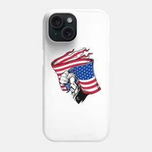 hand holding USa flag Phone Case