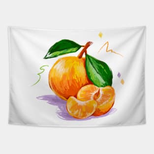 Tangerine Hand Drawn Tapestry