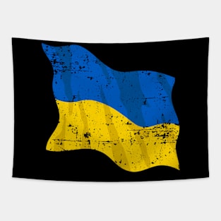 Waving Ukraine Flag Beautiful Distressed Blue and Yellow Tapestry