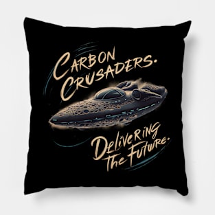 "Galactic Voyage: Carbon Crusaders of Tomorrow" Pillow