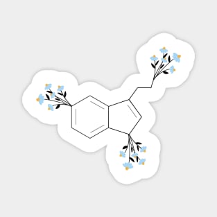 Blue - serotonin molecule chemistry organic florals Magnet