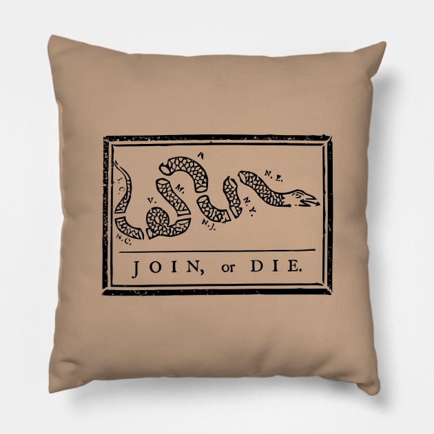 Join or Die Snake - U.S. History Pillow by warishellstore