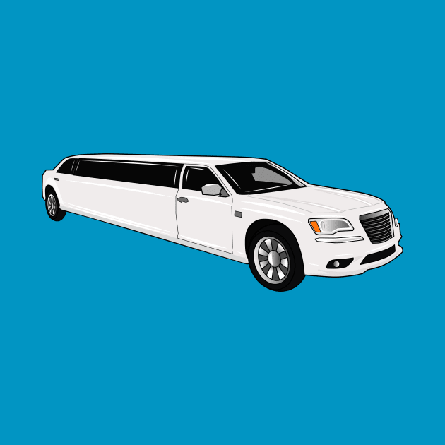 Limousine cartoon illustration by Miss Cartoon