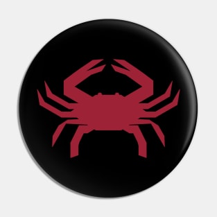 Radioactive Crab Logo Red on Black Pin