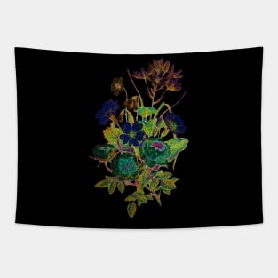 Black Panther Art - Glowing Flowers in the Dark 4 Tapestry