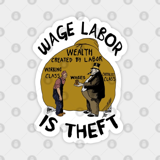 Wage Labor Is Theft - Anti Capitalist, Leftist, Socialist, Class War Magnet by SpaceDogLaika