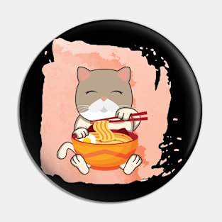 'Japanese Anime Cat Ramen' Cute Cats Adorable Pin