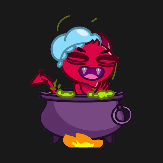 The Red Devil bathes in a pot of boiling water by ManimeXP