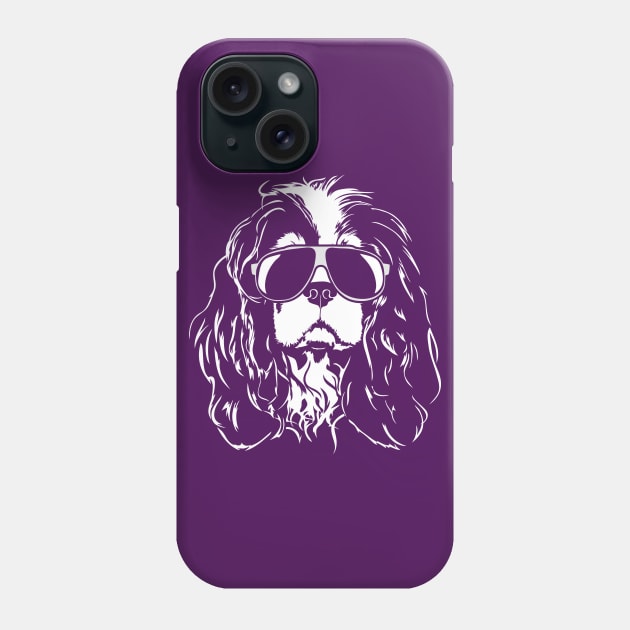 Cool Cavalier King Charles Spaniel with sunglasses Phone Case by wilsigns