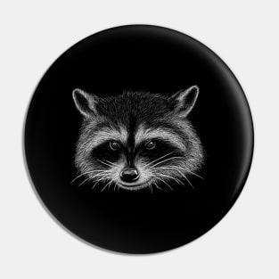 Trash Panda Illustration Masked Bandit Raccoon Drawing Pin