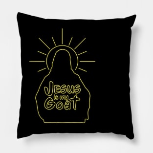 Jesus is my Goat - Neon Yellow Pillow