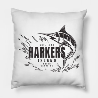 Vintage Marlin Fishing at Harkers Island, North Carolina Pillow