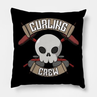 Curling crew Jolly Roger pirate flag Pillow