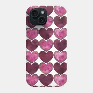 Watercolor Heart Pattern Phone Case