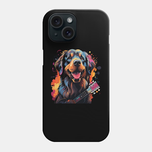 Tibetan Mastiff Playing Guitar Phone Case by JH Mart