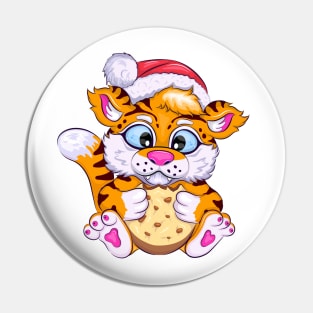 Cartoon Tiger with Cookies. Pin