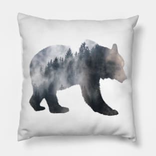 Dramabite Wild mountain bear surreal wildlife animal Pillow