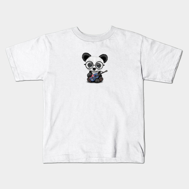 Baby Panda Playing Australian Flag Guitar Australia Kids T
