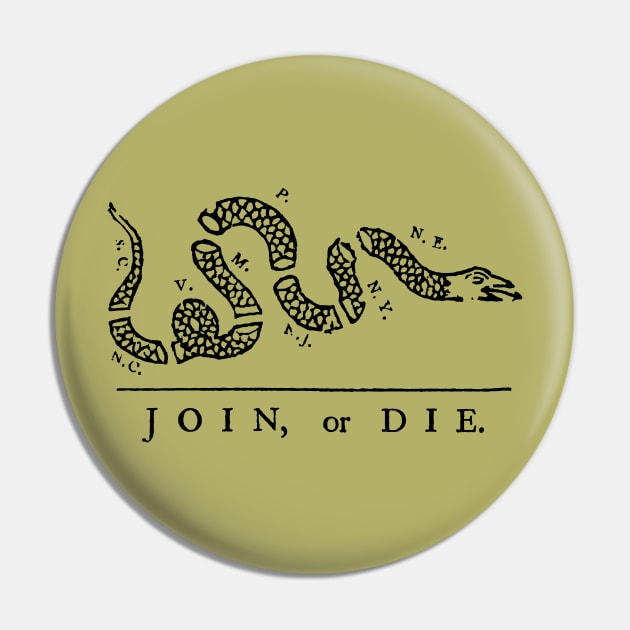 Vintage 1754 Join or Die Snake Pin by hobrath